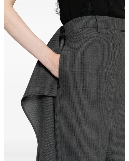 Fendi Gray Layered Virgin Wool Trousers