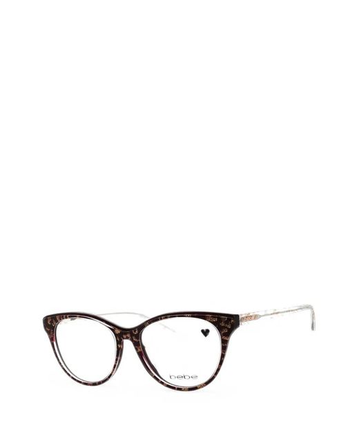 Bebe Black Leopard-Print Cat-Eye Glasses