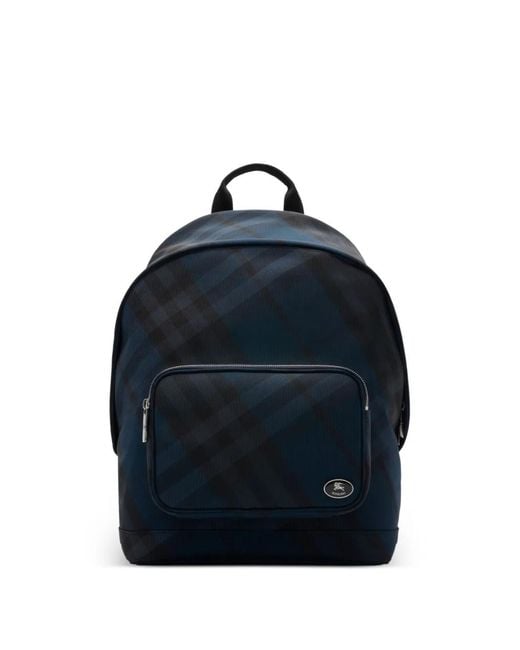 Burberry Blue Grid Backpack for men