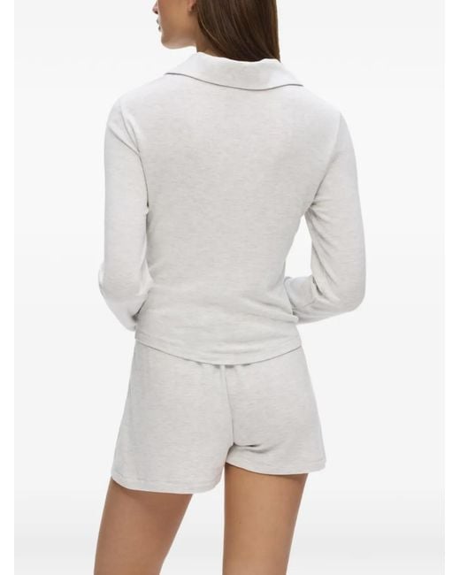 Karl Lagerfeld White Pearl-Button Cardigan