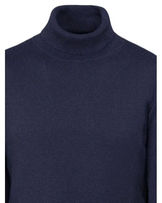 Moorer Blue Roll-Neck Sweater for men