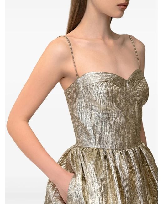 Anouki Natural Tiered Metallic Dress