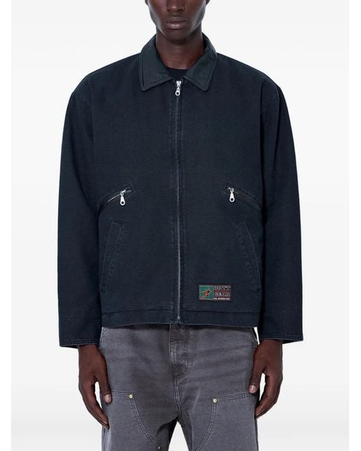 BoTT Blue Embroidered Zip-Fastening Jacket for men