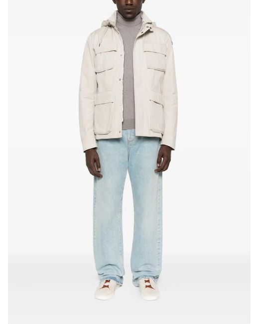 Herno White Hooded Pocket Jacket for men
