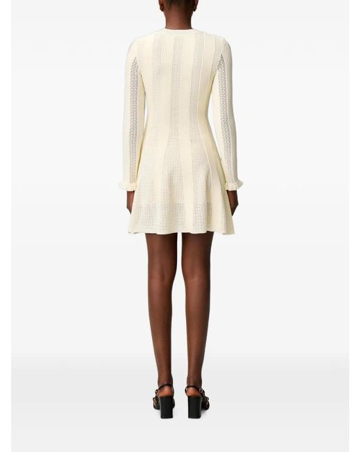Claudie Pierlot White Short Knitted Skater Dress