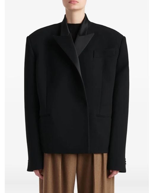 Khaite Black Notched Lapel Single-Button Jacket