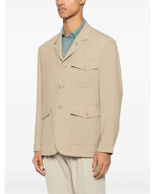 Canali Natural Single-Breasted Blazer for men