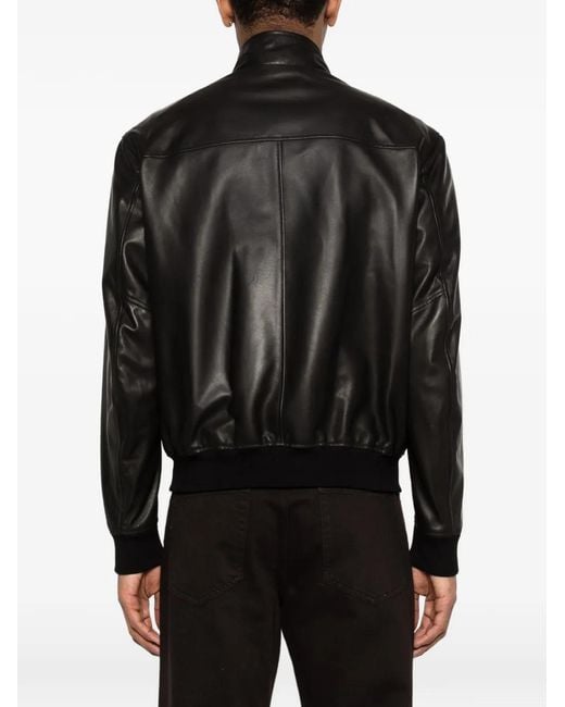Tagliatore Black Ice Leather Jacket for men
