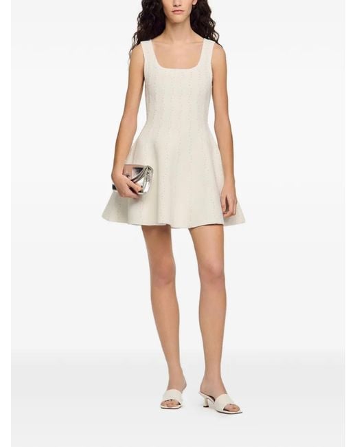 Sandro White Beaded Knit Mini Dress