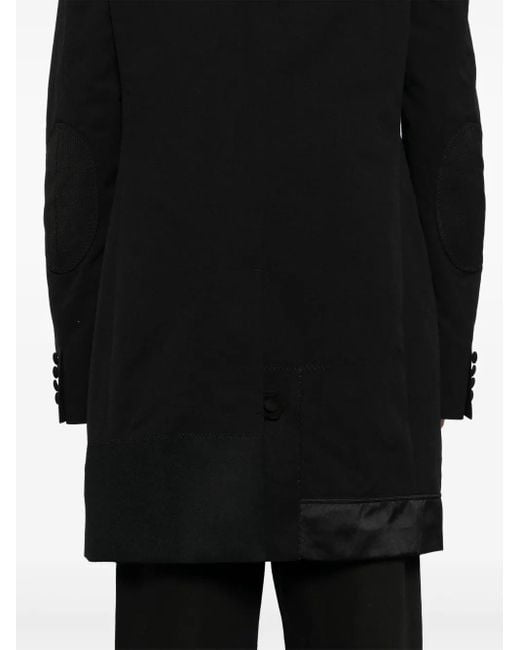 Junya Watanabe Black Patchwork-Design Coat for men