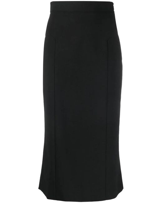 Alberta Ferretti Black High-Waisted Pencil Skirt