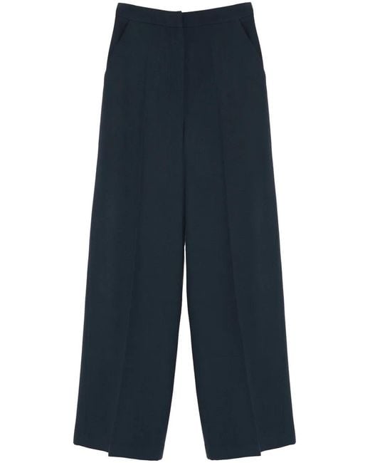 Yves Salomon Blue Wool Tailored Trousers