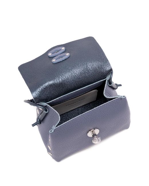 Zanellato Leren Schoudertas Met Studs in het Blue