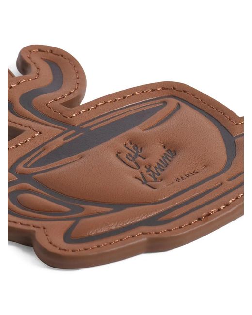 Café Kitsuné Brown Leather Keyring