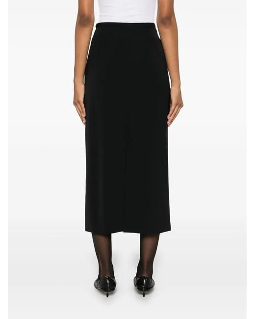 The Row Black Matias Midi Skirt