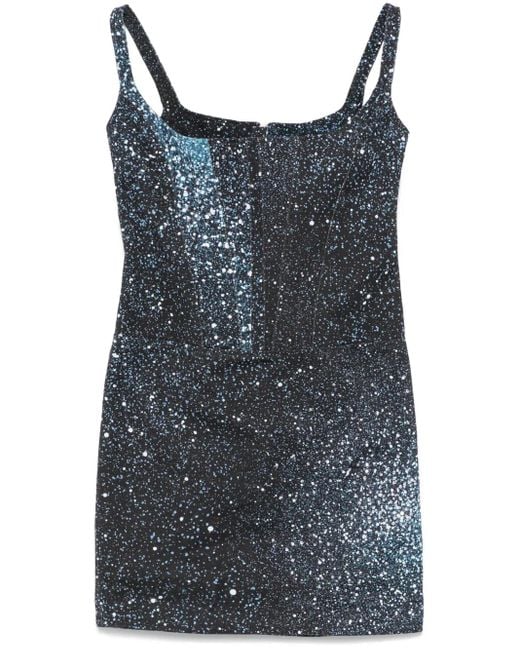 GIUSEPPE DI MORABITO Blue Constellation-Print Mini Dress