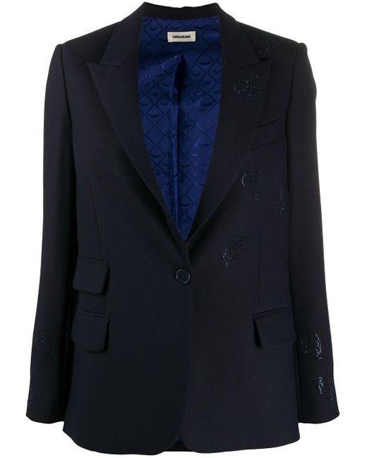 Zadig & Voltaire Sparkle Embellished Blazer in Blue - Lyst