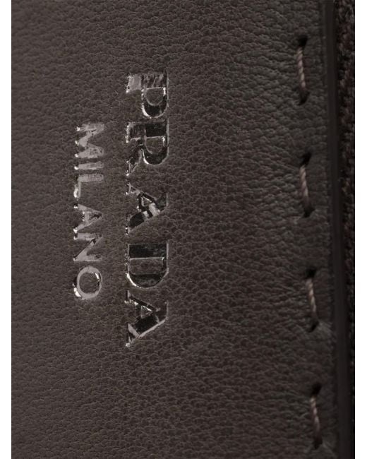 Prada Black Antiqued Leather Pouch for men