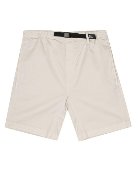 Woolrich White Belted Straight Leg Shorts for men