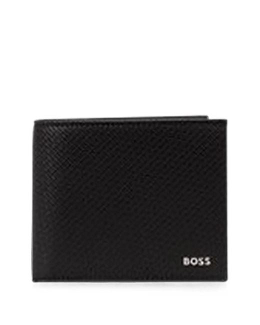 Boss Black Logo-Plaque Bifold Wallet for men