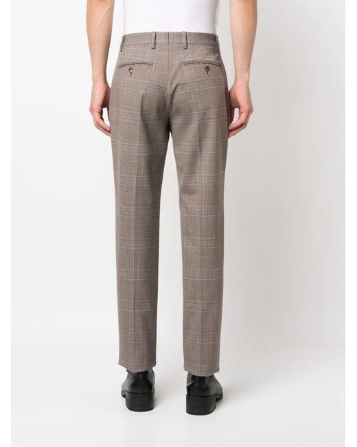 Moschino Gray Tailored Plaid-Check Trousers for men
