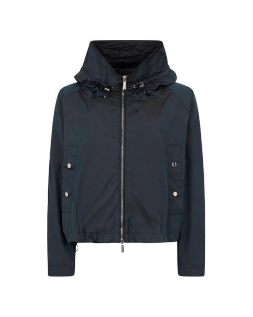 Moorer Blue Zip-Fastening Hooded Jacket