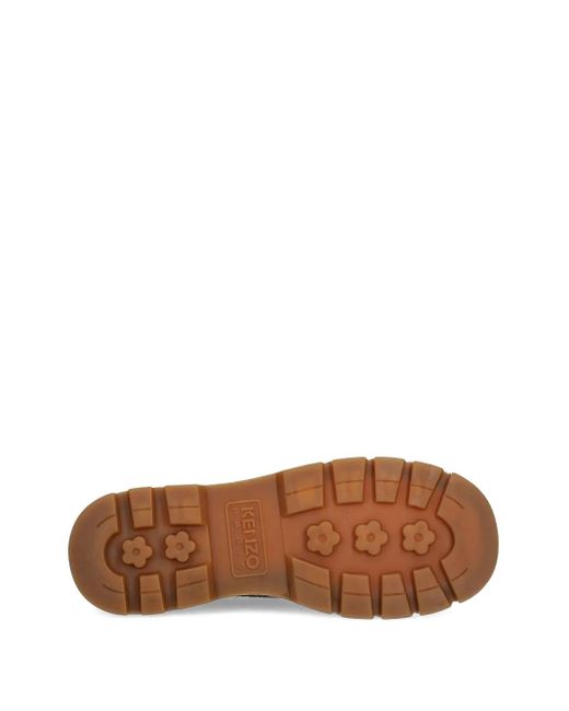 メンズ KENZO レースアップ パネル ローファー Brown