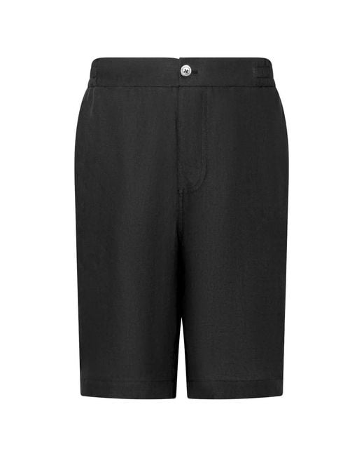 Franzese Collection Black Elasticated Waistband Shorts for men