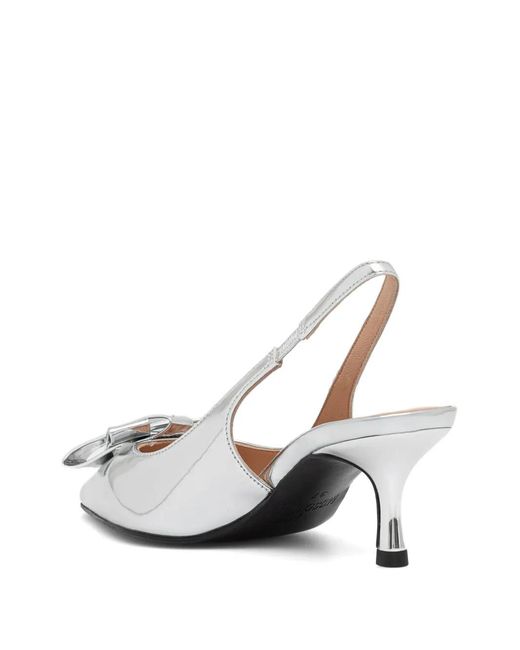 Love Moschino White Bow-Detail Slingback Pumps