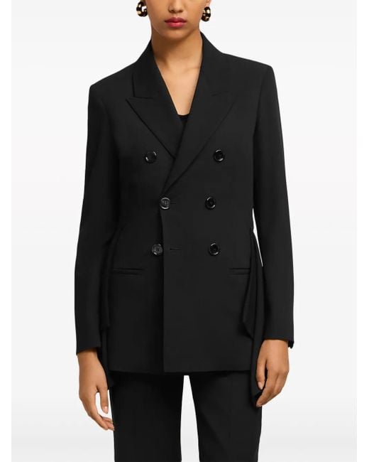 Blazer Con Panel Drapeado AMI de color Black