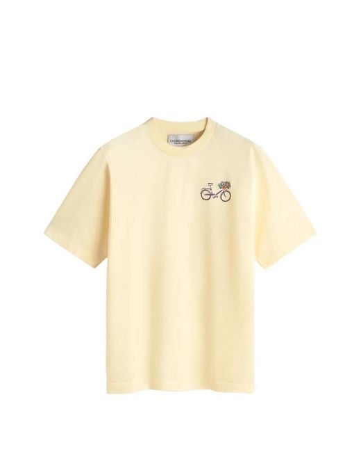 LES HÉRITIERS Natural Bike-Print T-Shirt