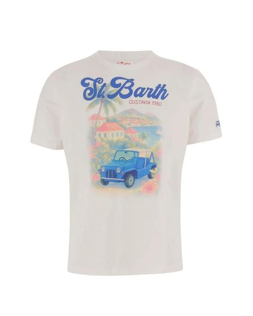 Mc2 Saint Barth White T-Shirt À Imprimé Graphique for men