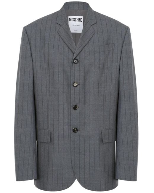 Moschino Gray Pinstripe Suit for men