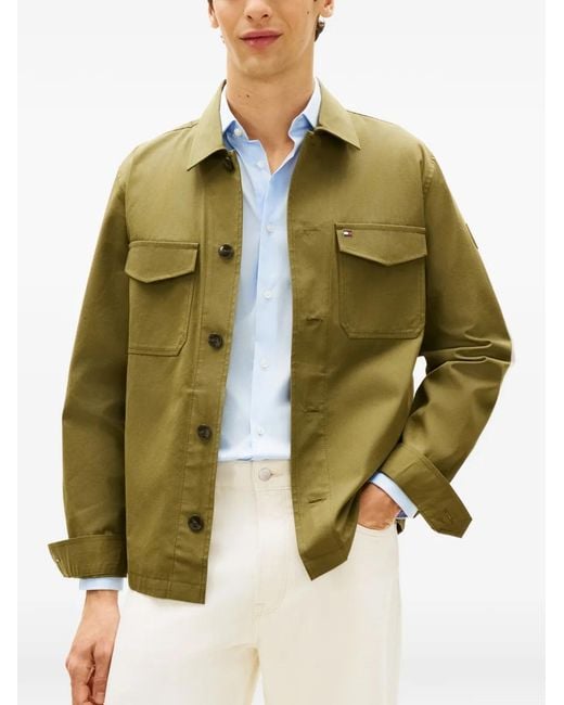 Tommy Hilfiger Green Surchemise À Patch Logo Et Poche À Rabat for men