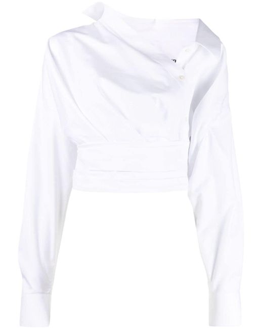 Chemise en coton à design cache-cœur Alexander Wang en coloris White