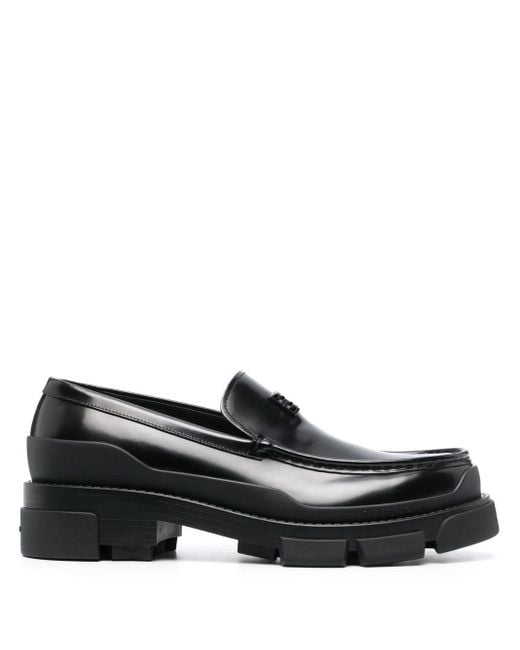 Givenchy Black Terra Leather Loafers for men