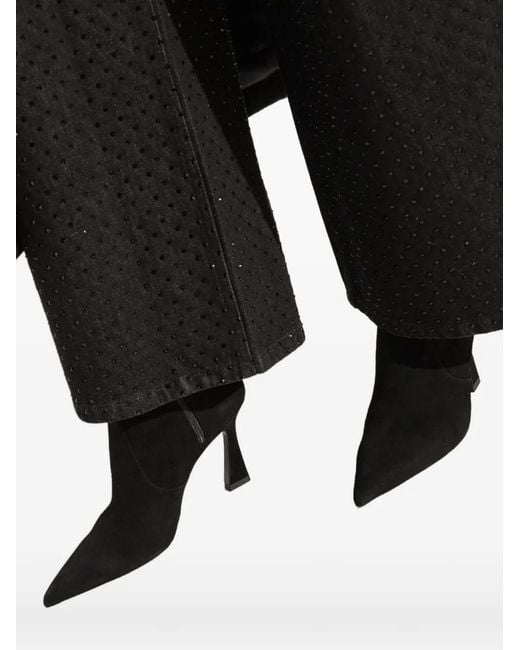 Stuart Weitzman Black Vinnie Pointed-Toe Ankle Boots