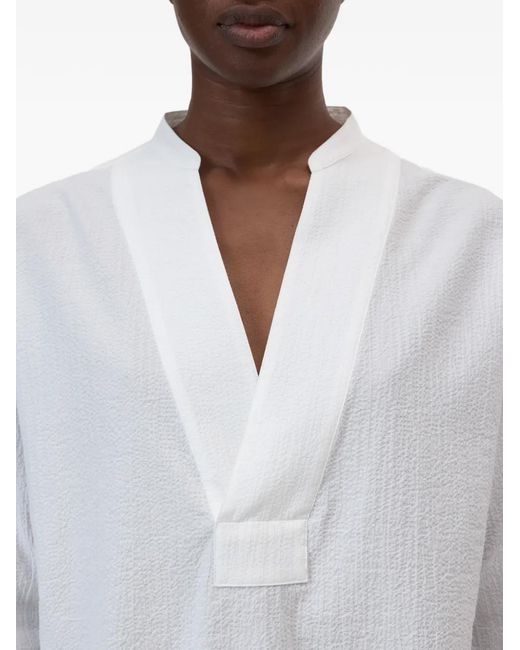 Closed White V-Neck Shirt