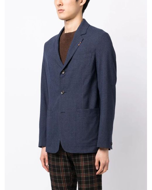 Paul Smith Blue Single-Breasted Wool Blazer for men