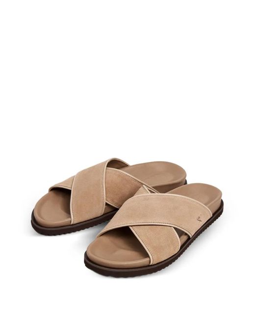 Hackett Brown Mikonos Highcross Crossover-Strap Sandals for men