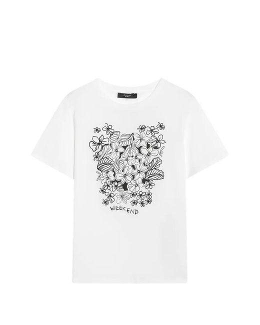 Weekend by Maxmara White Floral-Print T-Shirt
