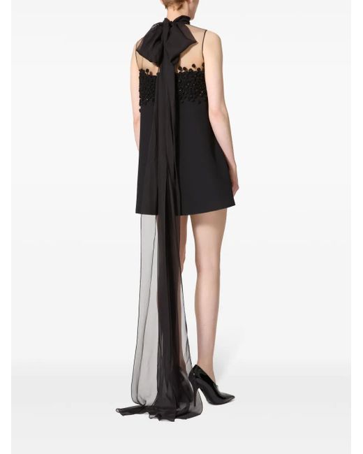 Valentino Garavani Black Embroidered Mini Dress