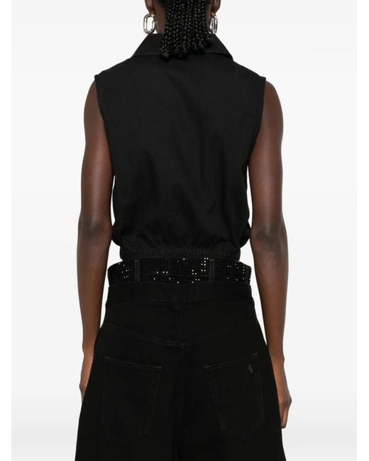 DIESEL Black De-Drey Cropped Sleeveless Top