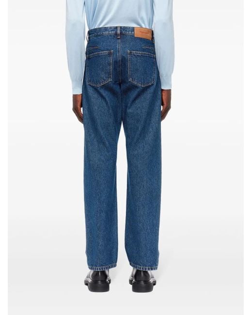 Ferragamo Blue Mid-Rise Straight Jeans for men