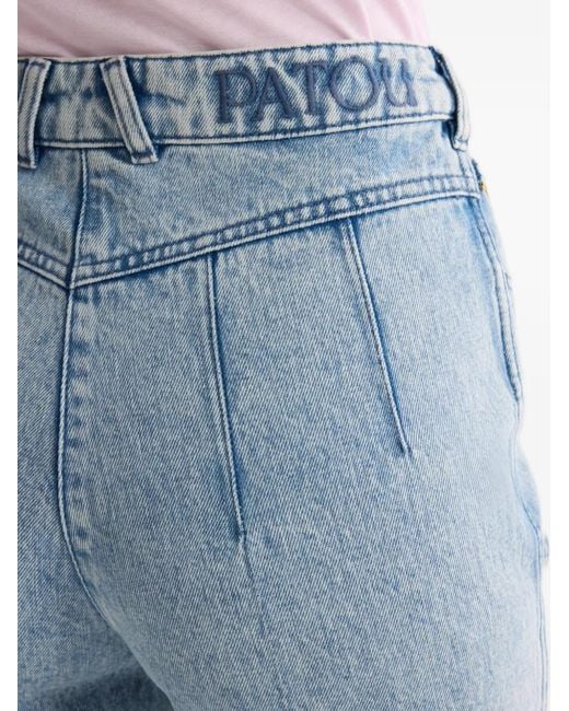 Patou Blue Side-Details Flared Jeans