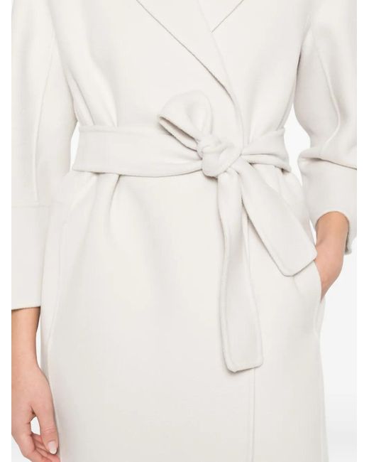 Max Mara White Mantel mit Bindegürtel