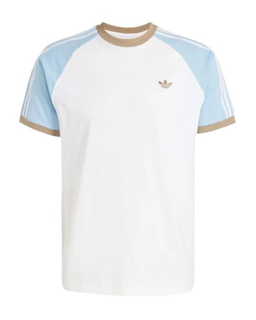 Adidas White Originals Cali Raglan Sleeves T-Shirt for men