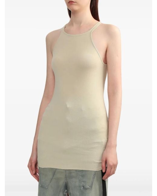 Rick Owens Natural Halterneck Cotton Tank Top