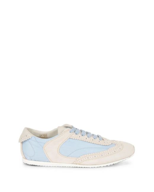 Ermanno Scervino White Brogue-Detail Scalloped Sneakers