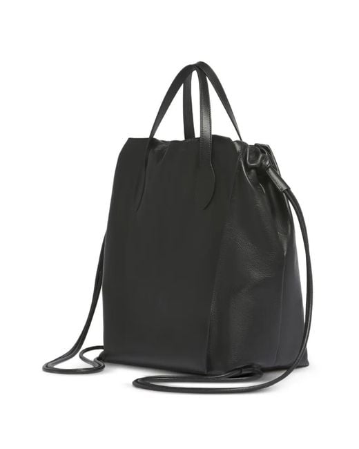 Marni Black Leather Scrunchie Backpack for men